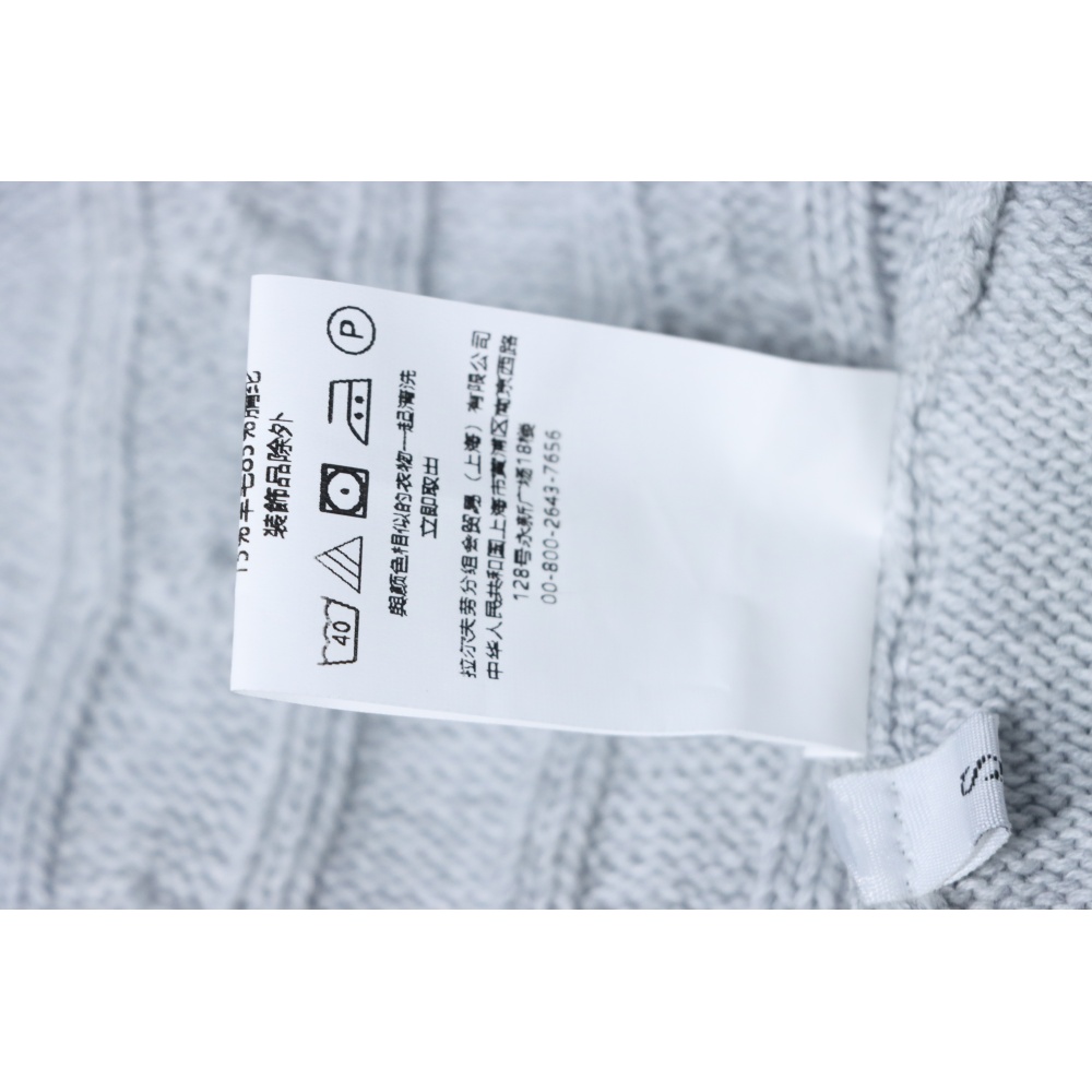 Ralph Lauren 25FW Small Label Knit Sweetheart Neck Sweater Grey