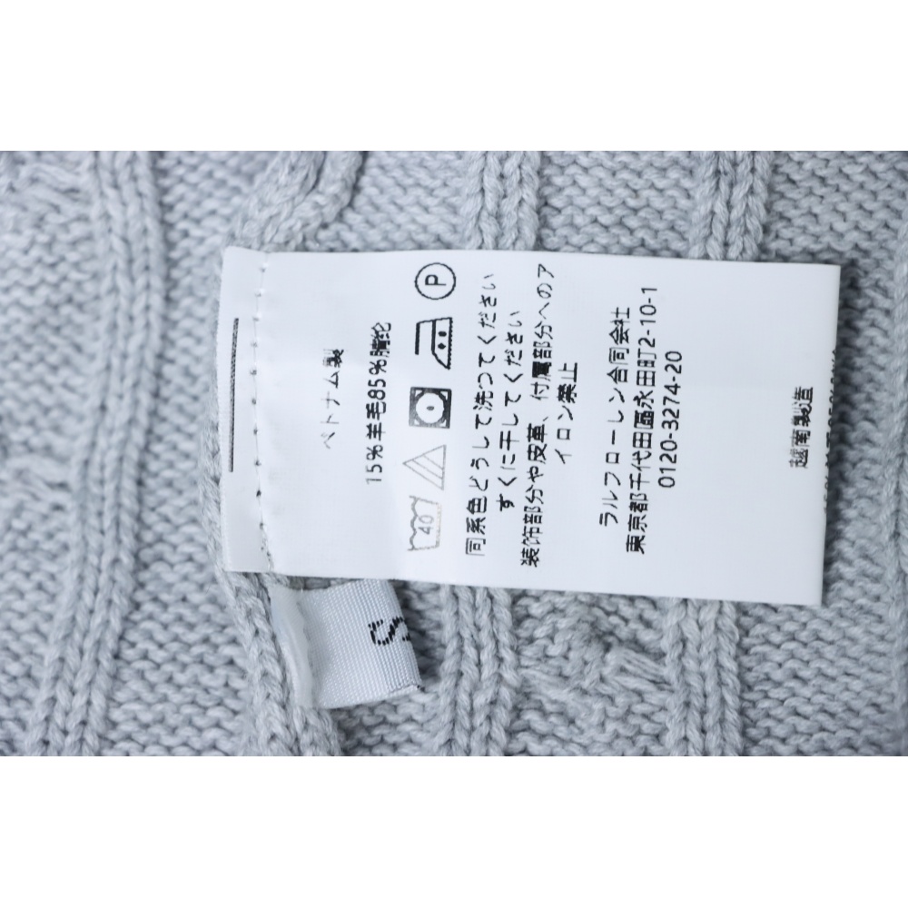 Ralph Lauren 25FW Small Label Knit Sweetheart Neck Sweater Grey