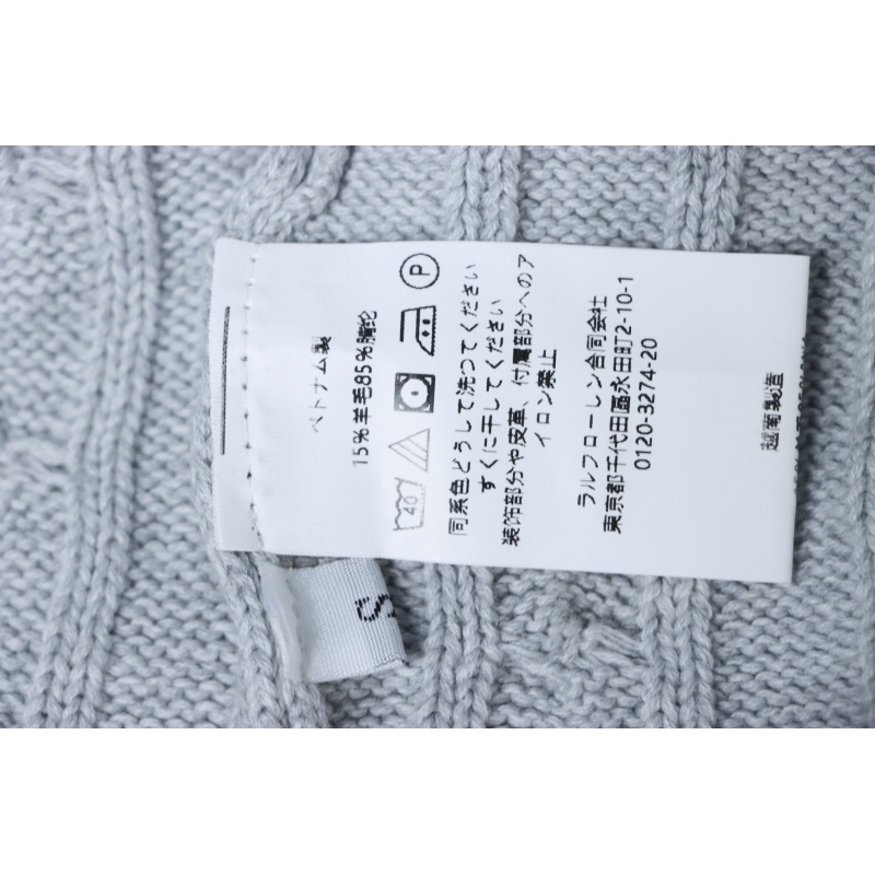 Ralph Lauren 25FW Small Label Knit Sweetheart Neck Sweater Grey