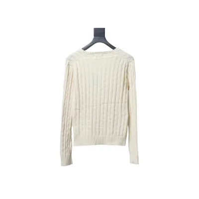 Ralph Lauren 25FW Small Label Knit Sweetheart Neck Sweater White 02