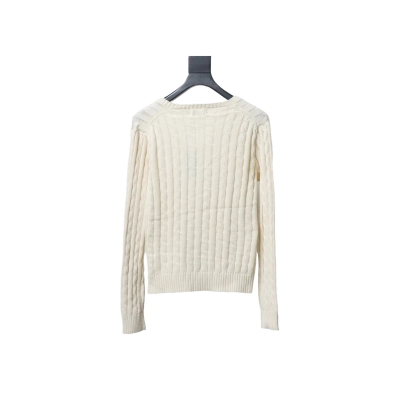 Ralph Lauren 25FW Small Label Knit Sweetheart Neck Sweater White 02