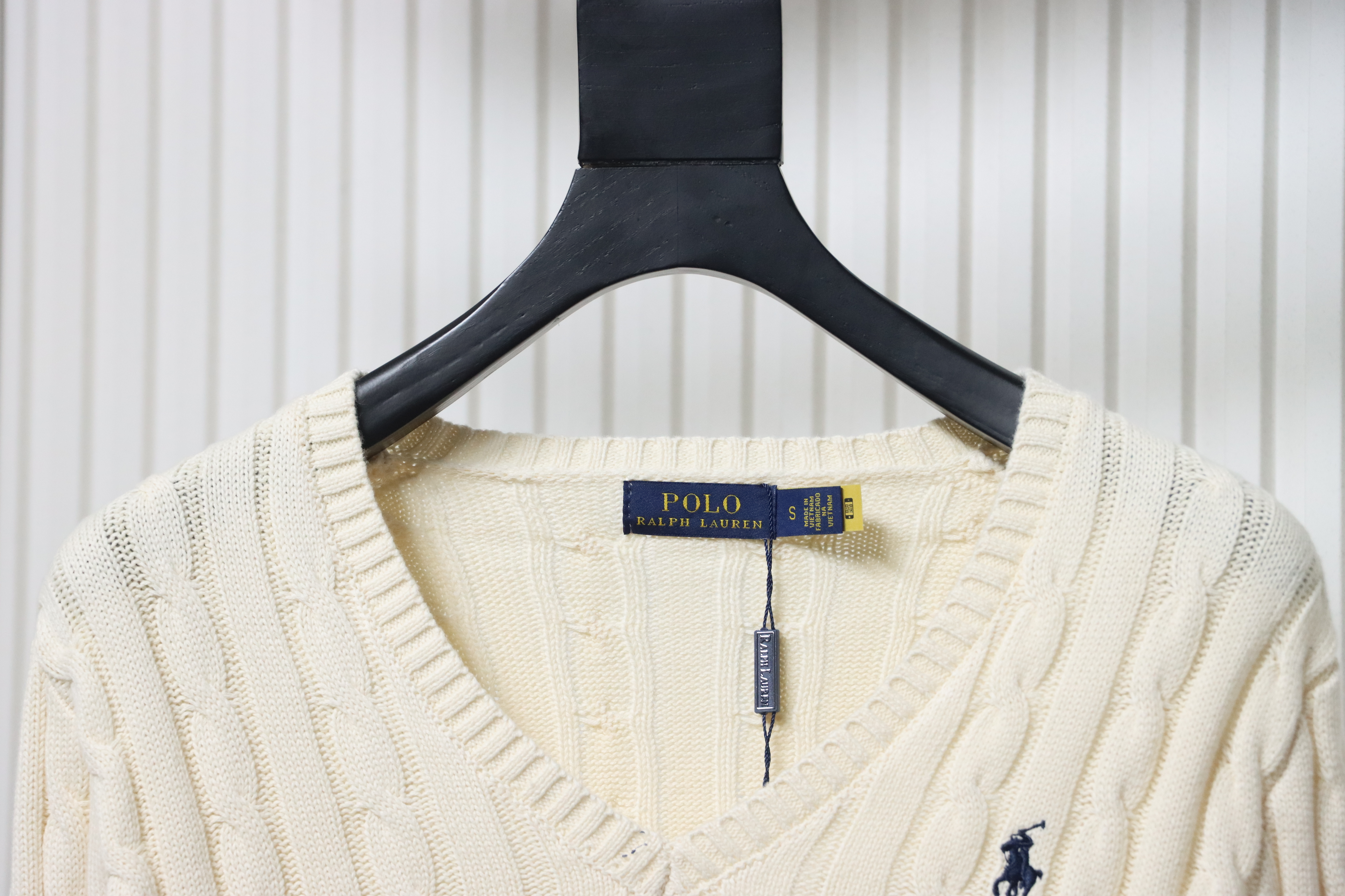 Ralph Lauren 25FW Small Label Knit Sweetheart Neck Sweater White