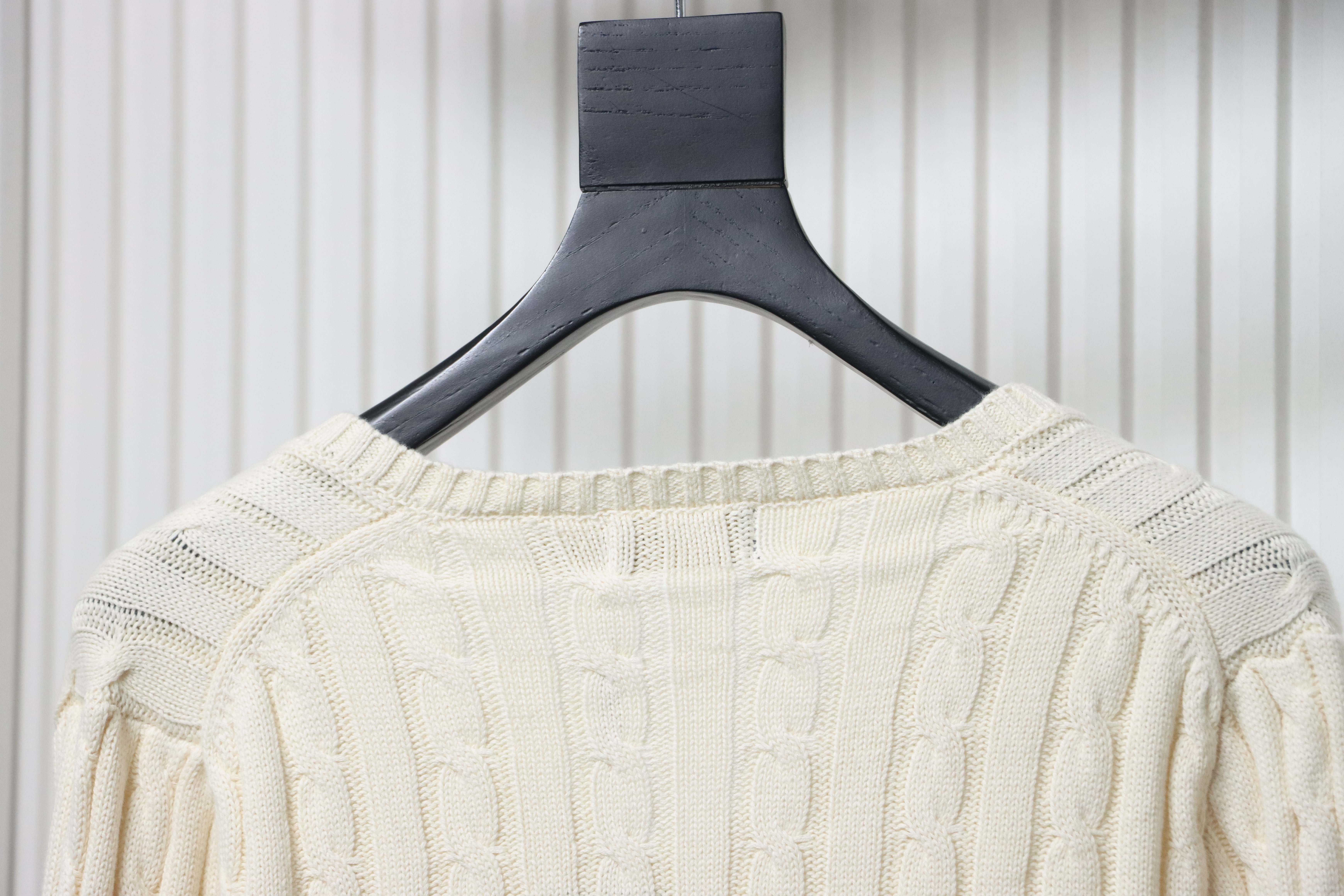 Ralph Lauren 25FW Small Label Knit Sweetheart Neck Sweater White