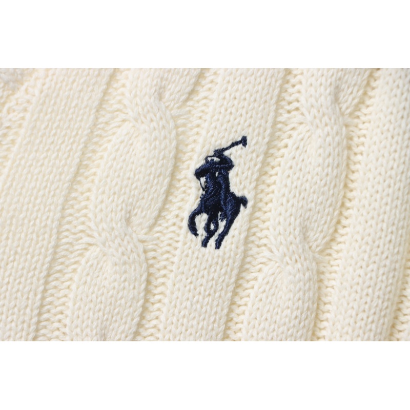 Ralph Lauren 25FW Small Label Knit Sweetheart Neck Sweater White