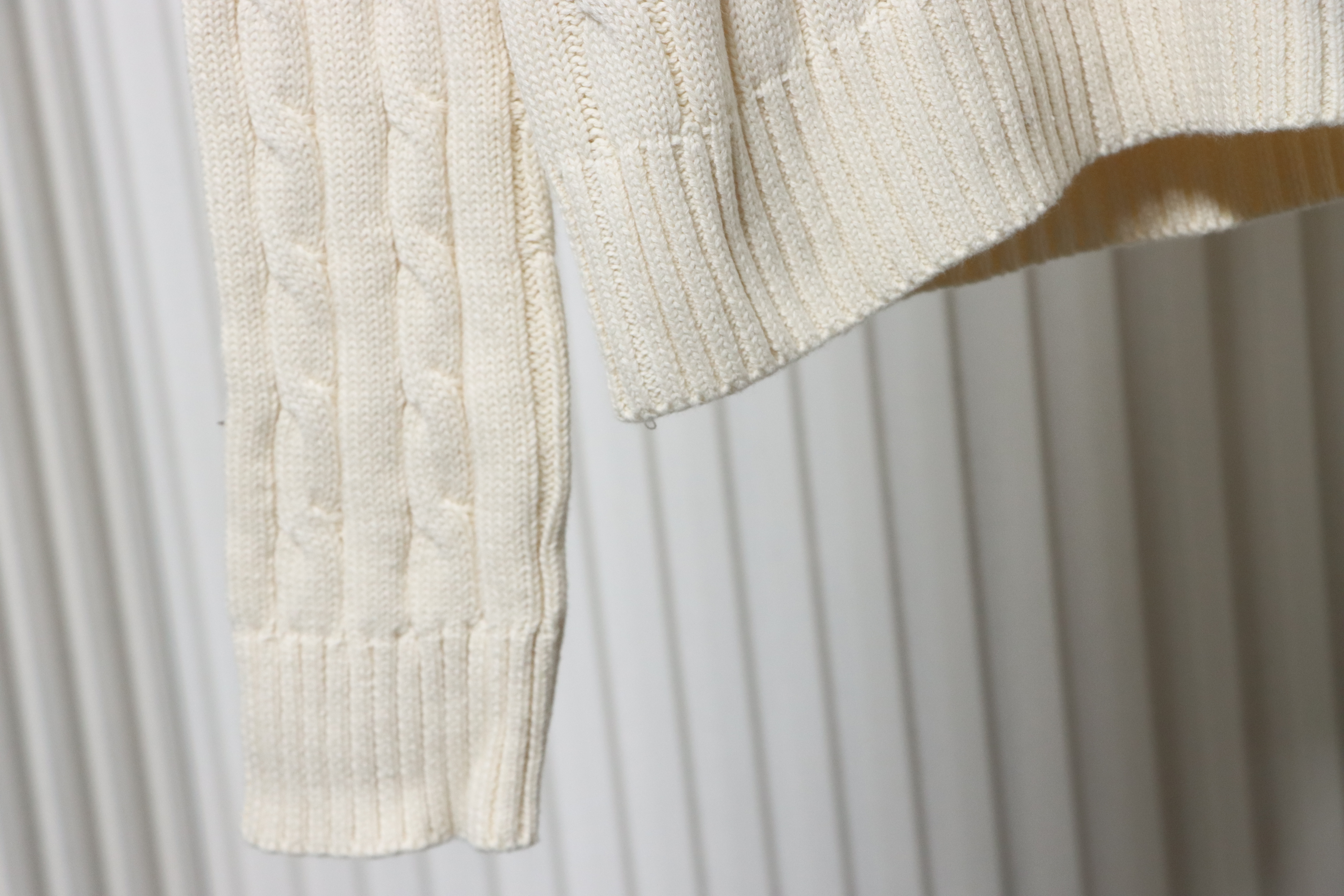 Ralph Lauren 25FW Small Label Knit Sweetheart Neck Sweater White