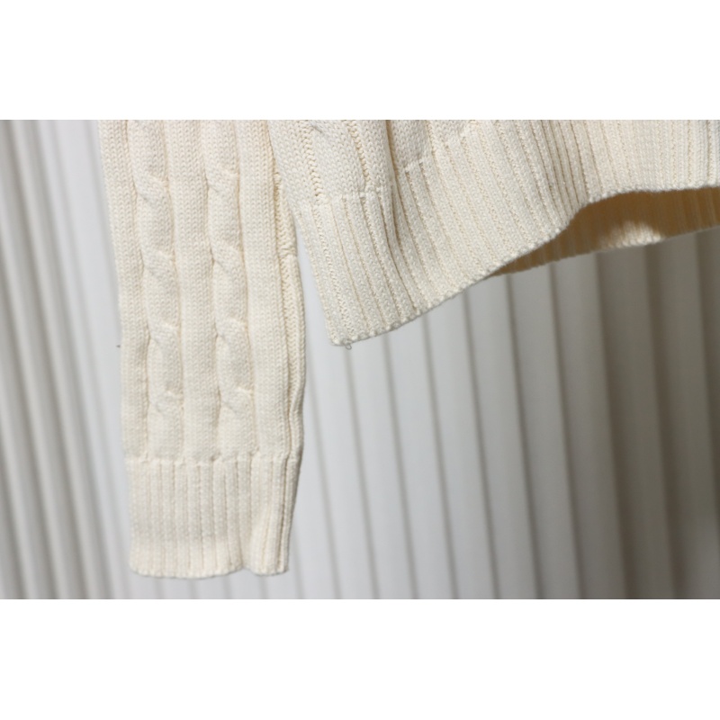 Ralph Lauren 25FW Small Label Knit Sweetheart Neck Sweater White