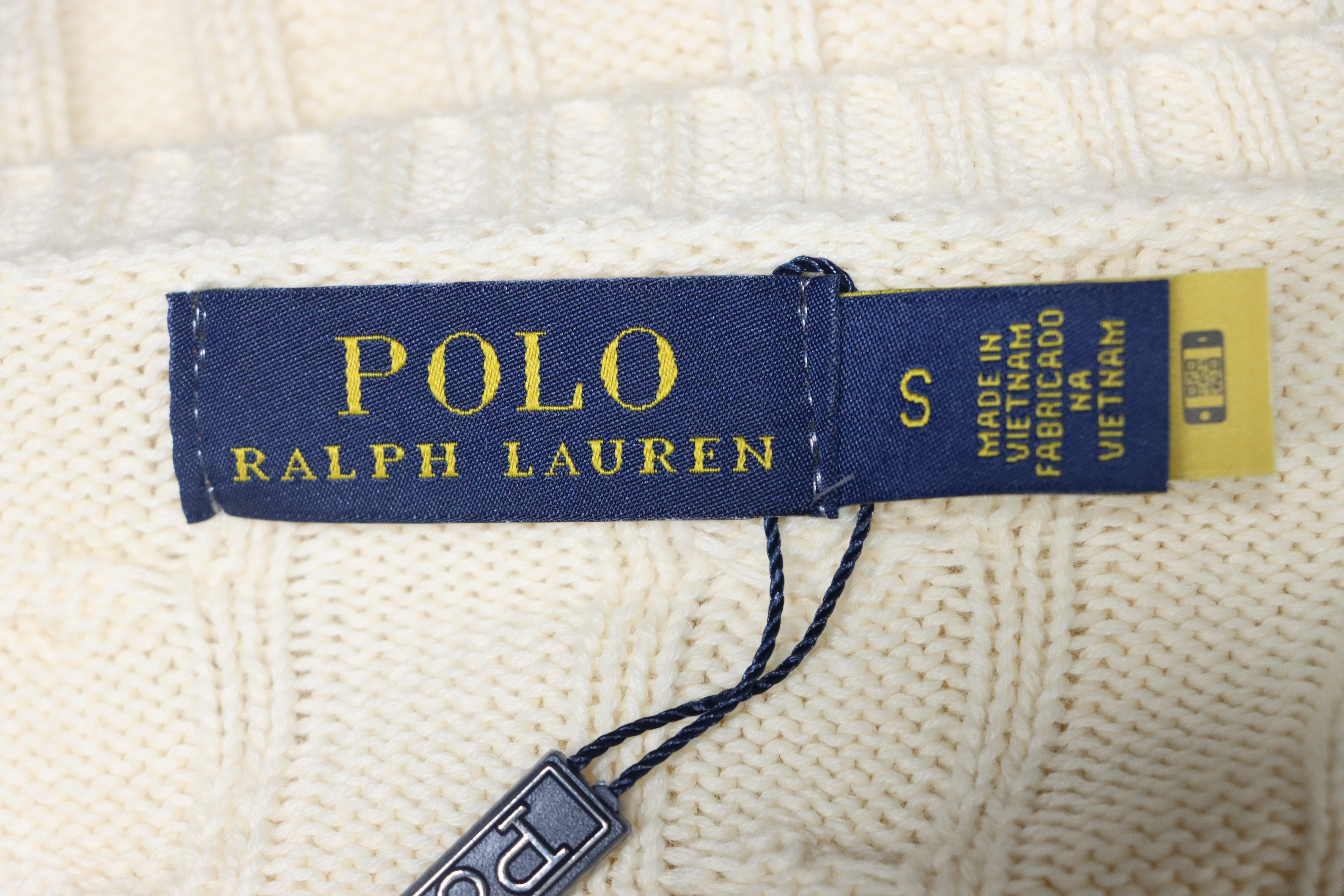 Ralph Lauren 25FW Small Label Knit Sweetheart Neck Sweater White