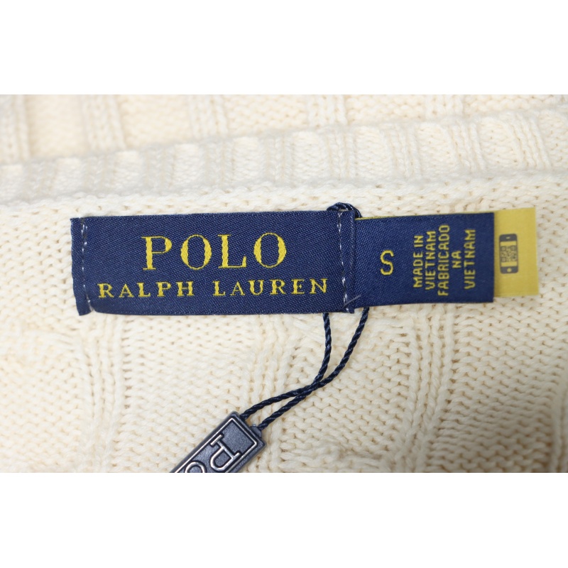 Ralph Lauren 25FW Small Label Knit Sweetheart Neck Sweater White