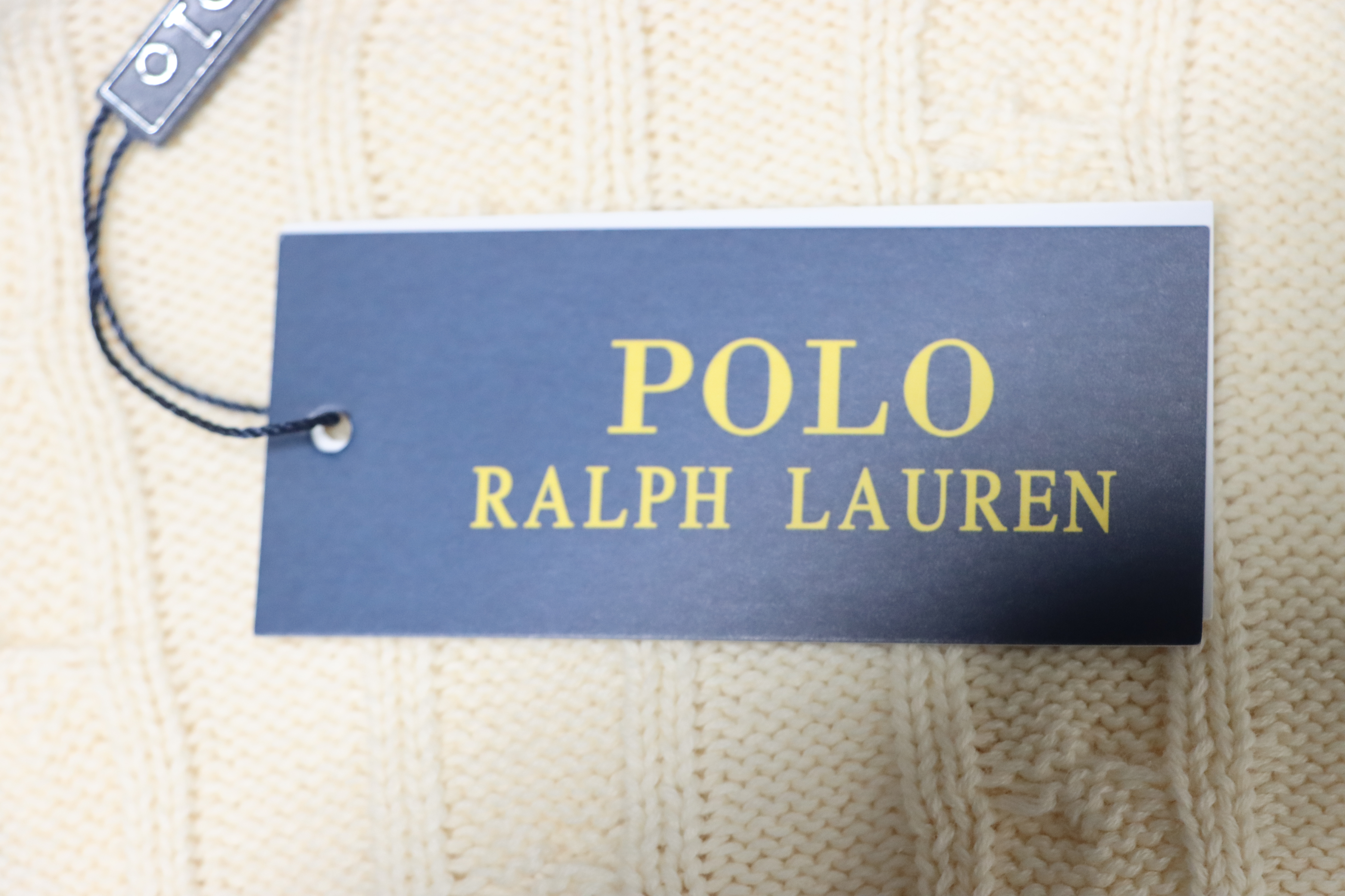 Ralph Lauren 25FW Small Label Knit Sweetheart Neck Sweater White