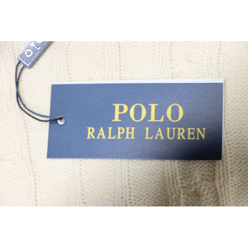 Ralph Lauren 25FW Small Label Knit Sweetheart Neck Sweater White