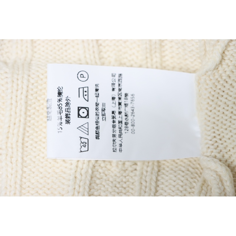 Ralph Lauren 25FW Small Label Knit Sweetheart Neck Sweater White