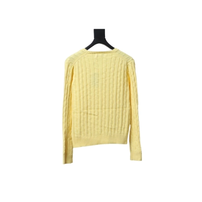 Ralph Lauren 25FW Small Label Knit Sweetheart Neck Sweater Yellow 02