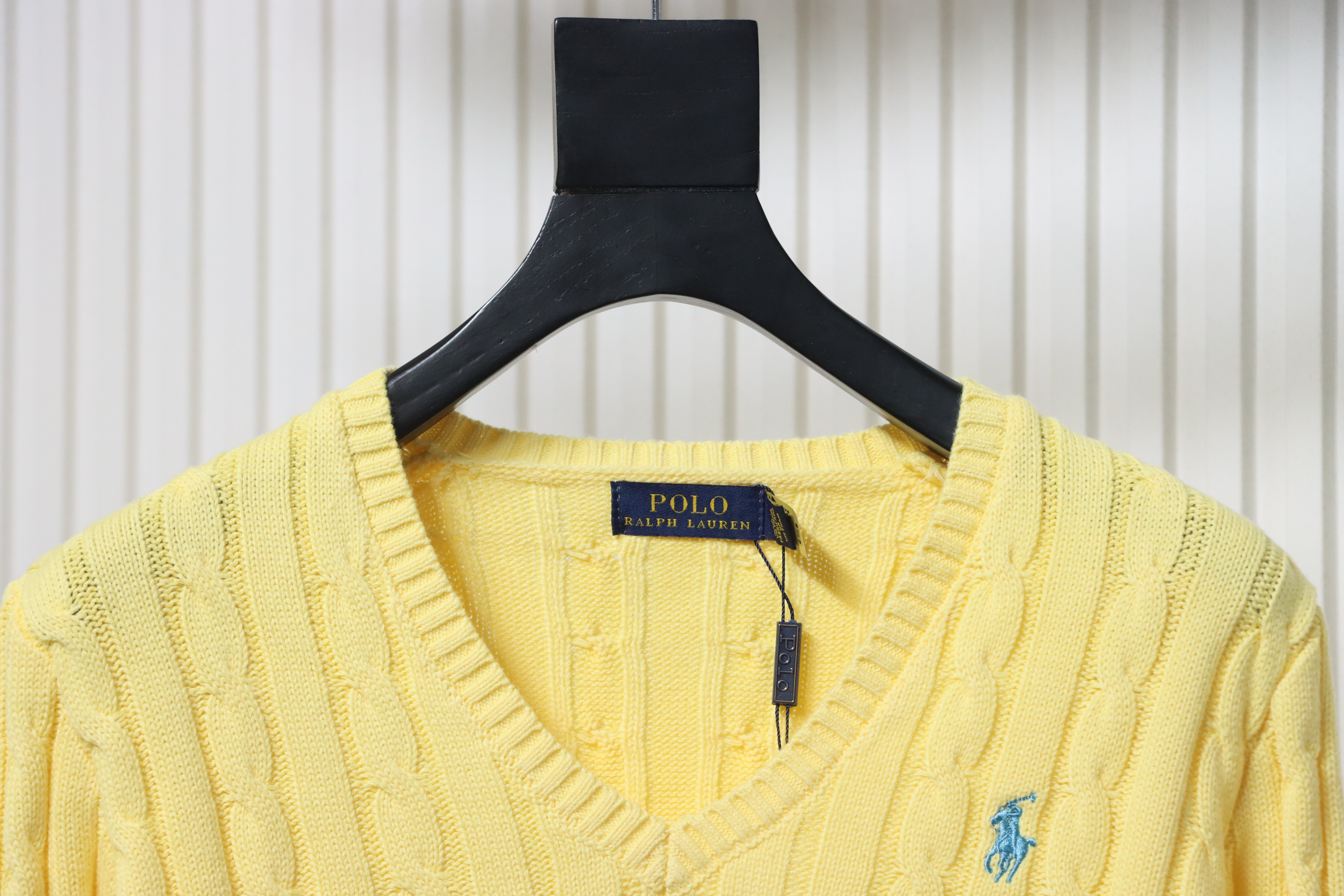 Ralph Lauren 25FW Small Label Knit Sweetheart Neck Sweater Yellow