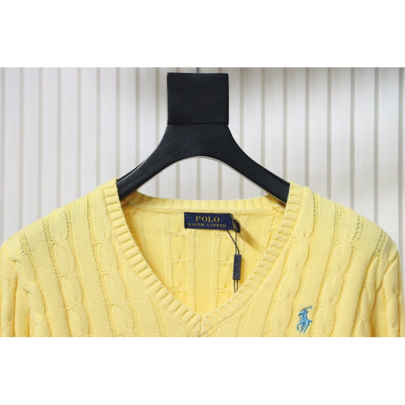 Ralph Lauren 25FW Small Label Knit Sweetheart Neck Sweater Yellow
