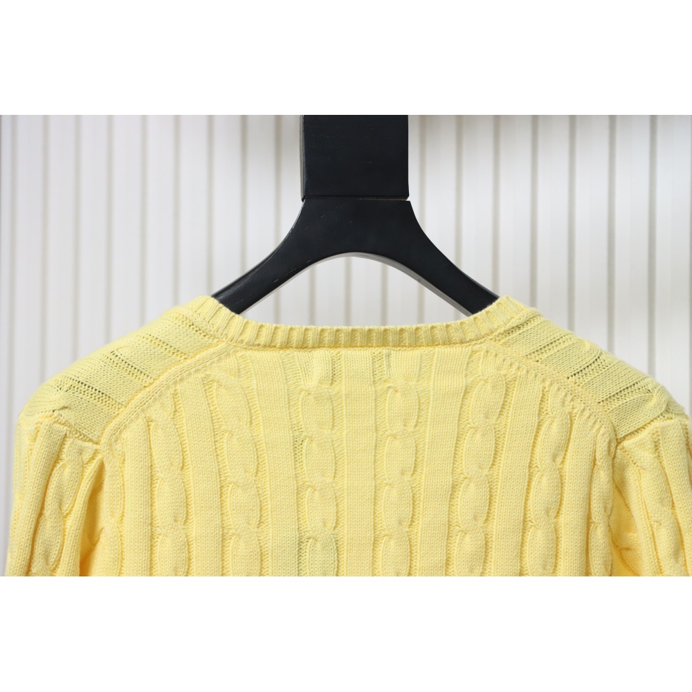 Ralph Lauren 25FW Small Label Knit Sweetheart Neck Sweater Yellow