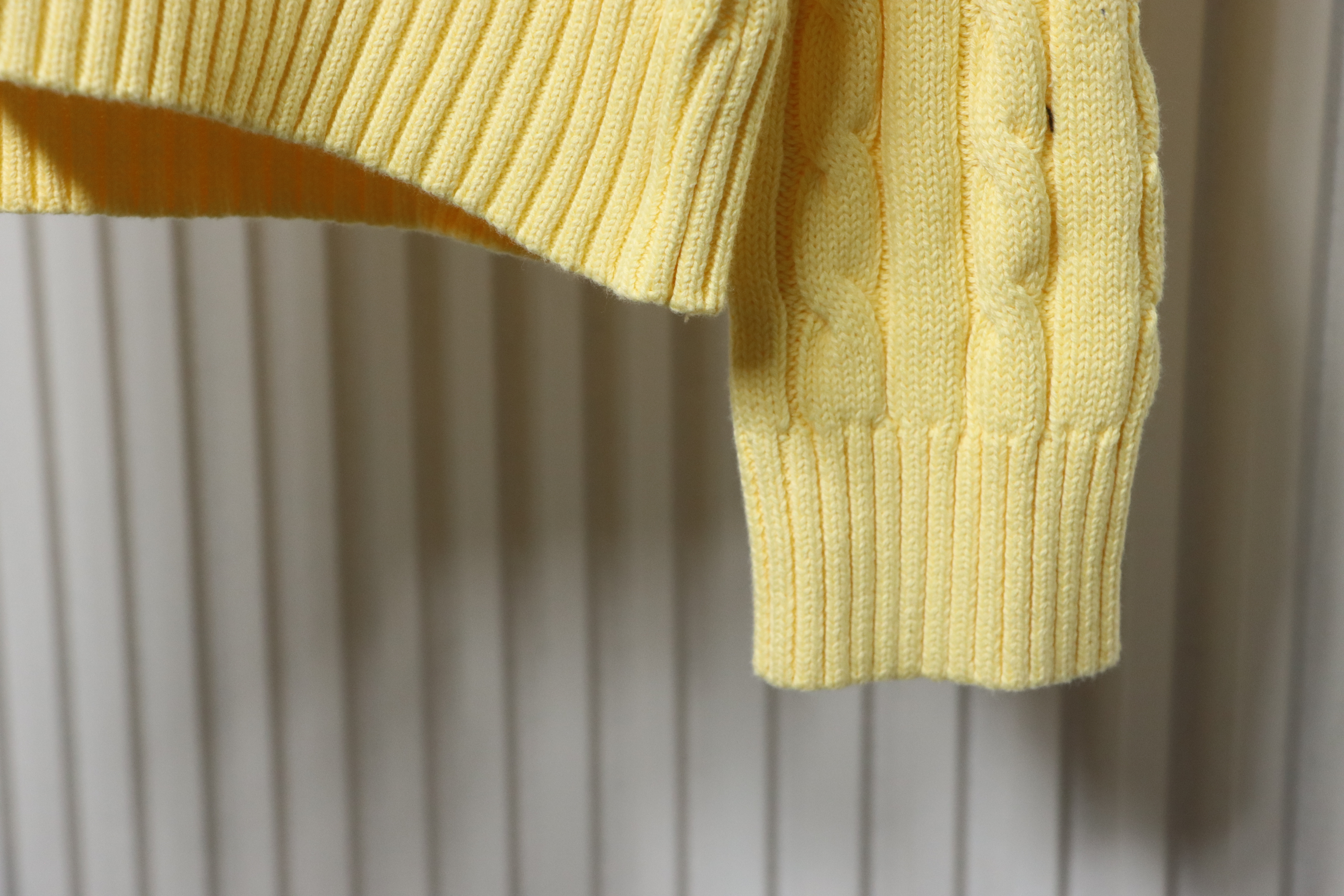 Ralph Lauren 25FW Small Label Knit Sweetheart Neck Sweater Yellow