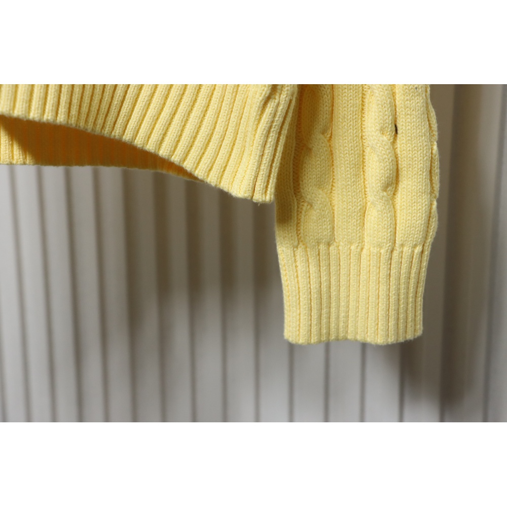 Ralph Lauren 25FW Small Label Knit Sweetheart Neck Sweater Yellow