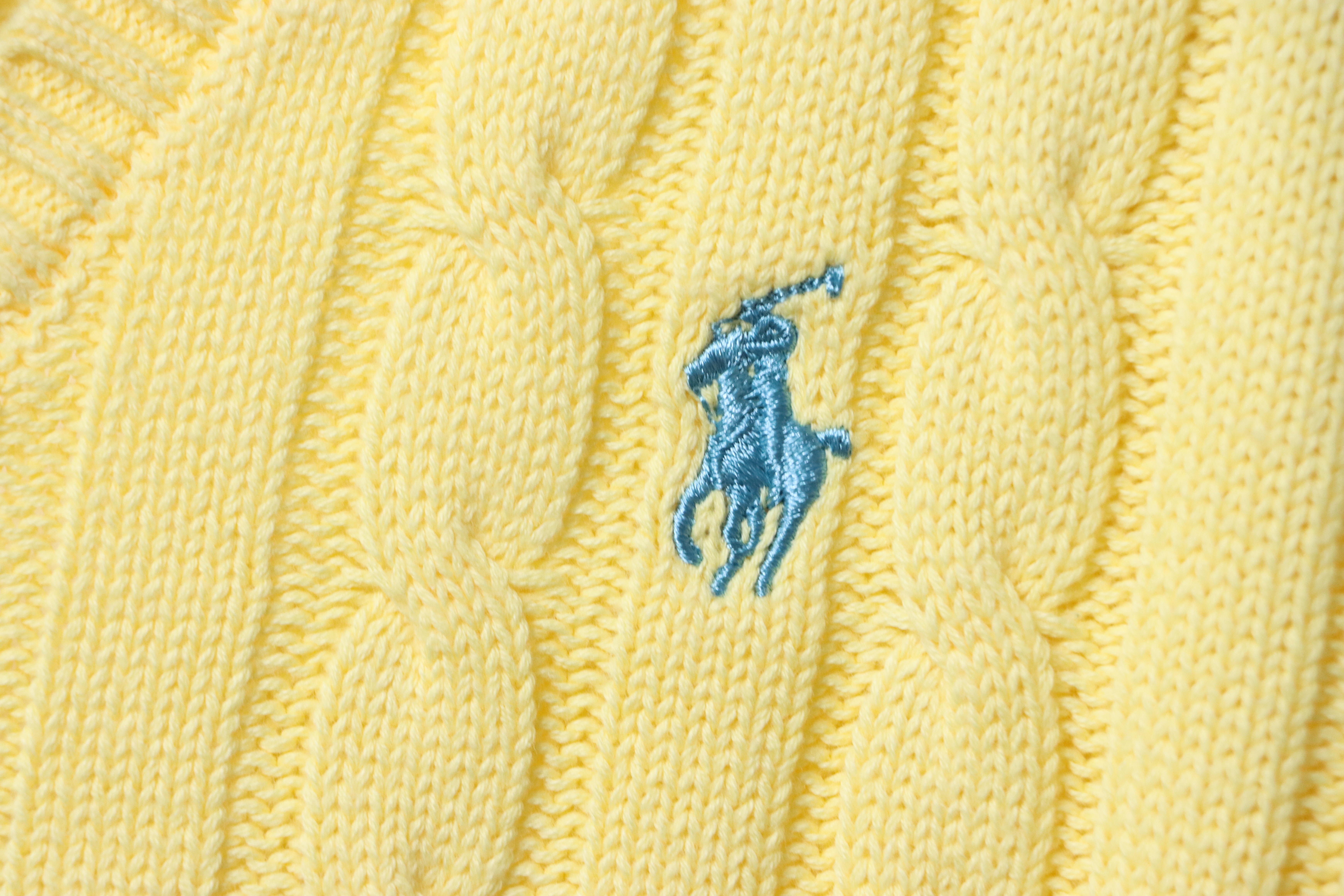 Ralph Lauren 25FW Small Label Knit Sweetheart Neck Sweater Yellow