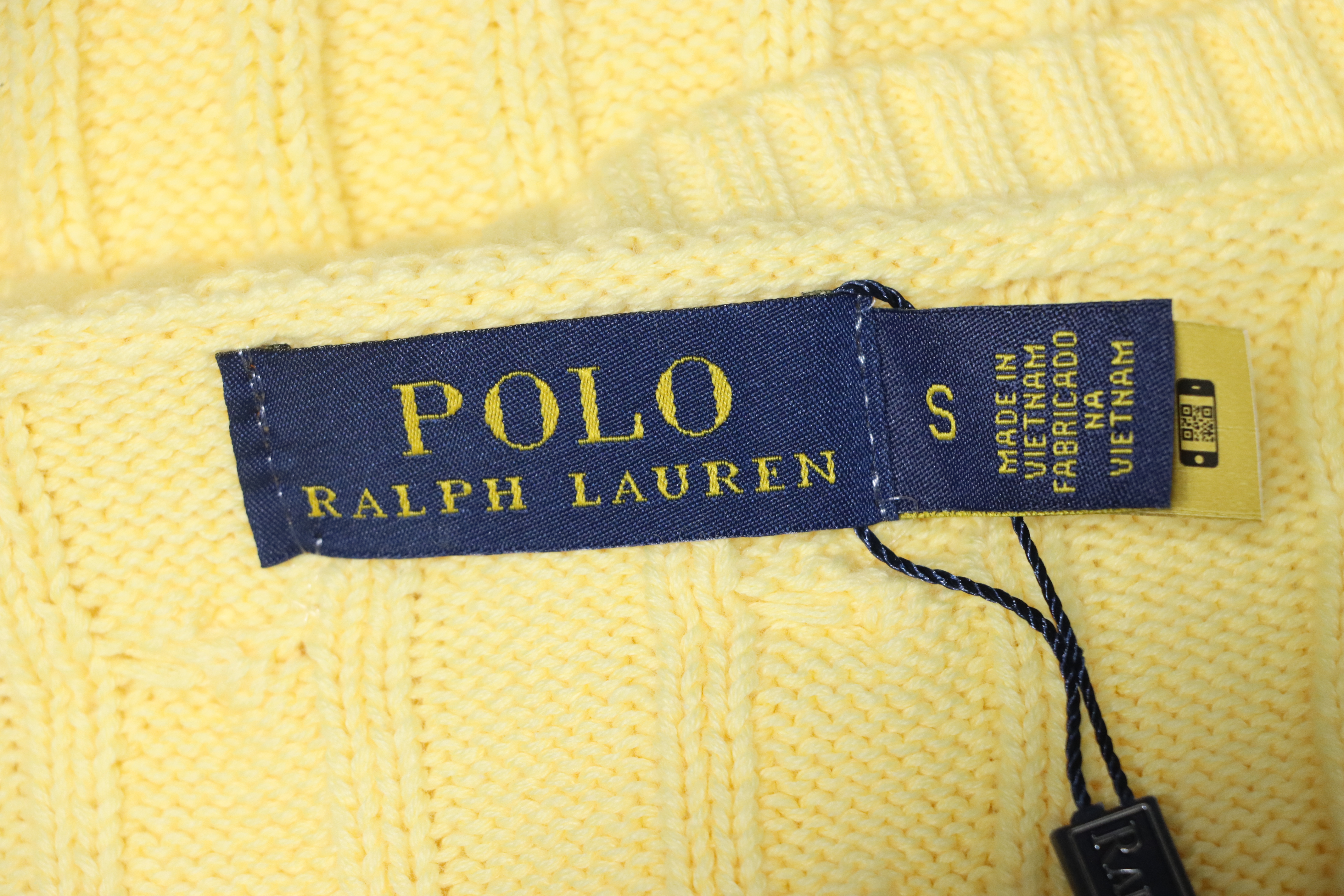 Ralph Lauren 25FW Small Label Knit Sweetheart Neck Sweater Yellow