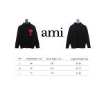 Ami 23Fw Heart Jacquard Turtleneck Sweater Black