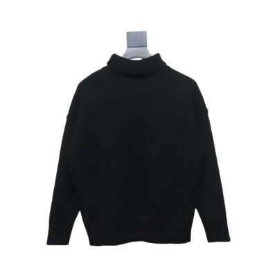 Ami 23Fw Heart Jacquard Turtleneck Sweater Black 02