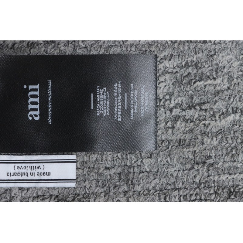 Ami 23Fw Heart Jacquard Turtleneck Sweater Black