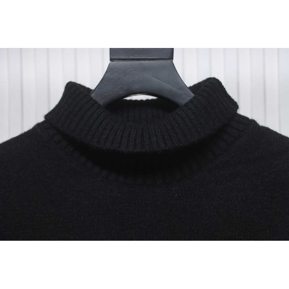 Ami 23Fw Heart Jacquard Turtleneck Sweater Black