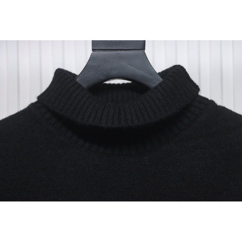 Ami 23Fw Heart Jacquard Turtleneck Sweater Black