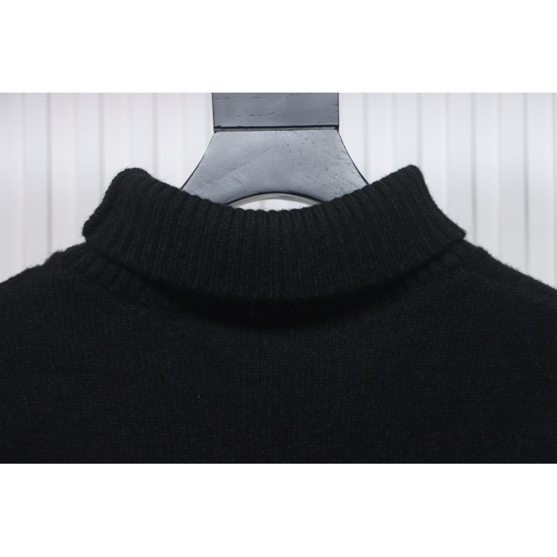 Ami 23Fw Heart Jacquard Turtleneck Sweater Black