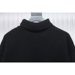 Ami 23Fw Heart Jacquard Turtleneck Sweater Black
