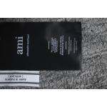 Ami 23Fw Heart Jacquard Turtleneck Sweater Black White