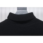 Ami 23Fw Heart Jacquard Turtleneck Sweater Black White
