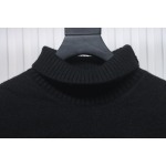 Ami 23Fw Heart Jacquard Turtleneck Sweater Black White