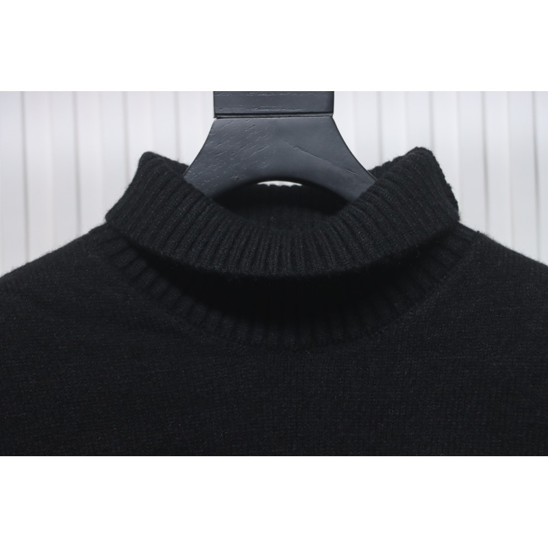 Ami 23Fw Heart Jacquard Turtleneck Sweater Black White