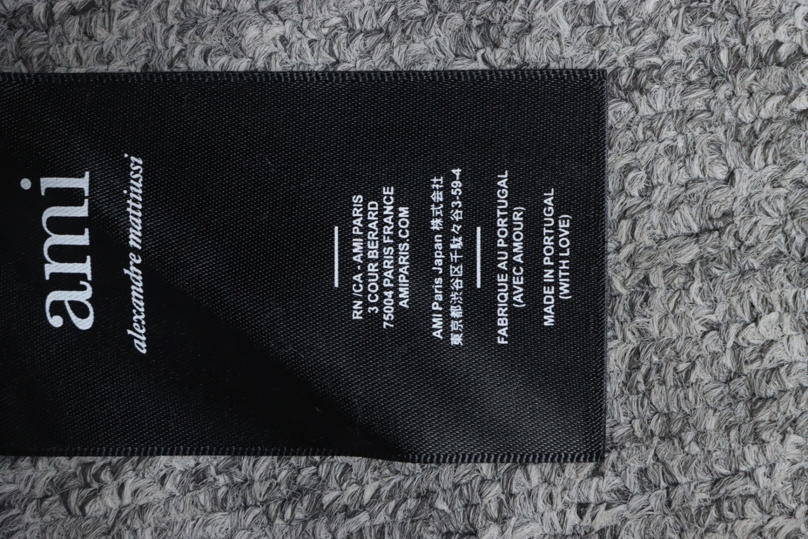 Ami 23Fw Heart Jacquard Turtleneck Sweater Grey