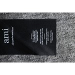 Ami 23Fw Heart Jacquard Turtleneck Sweater Grey