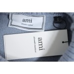 Ami 23Fw Heart Jacquard Turtleneck Sweater Grey