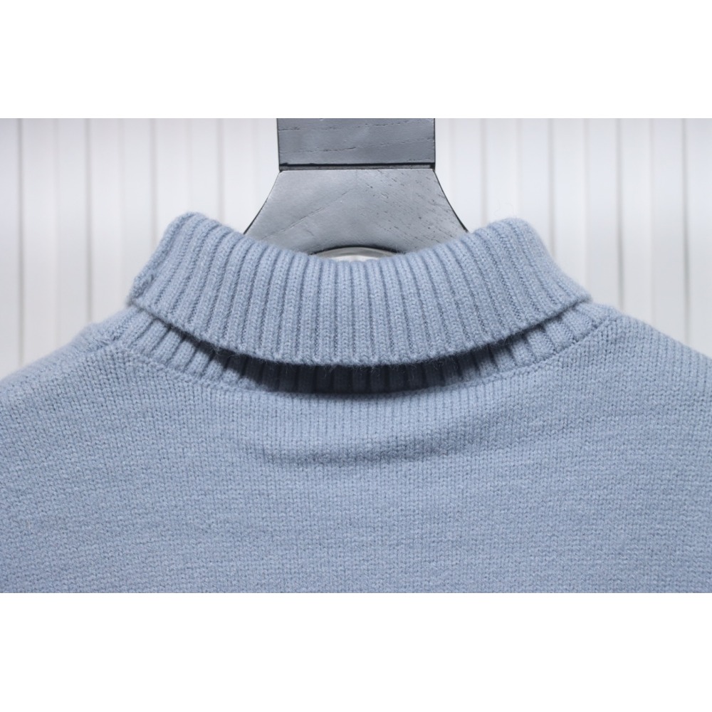 Ami 23Fw Heart Jacquard Turtleneck Sweater Grey