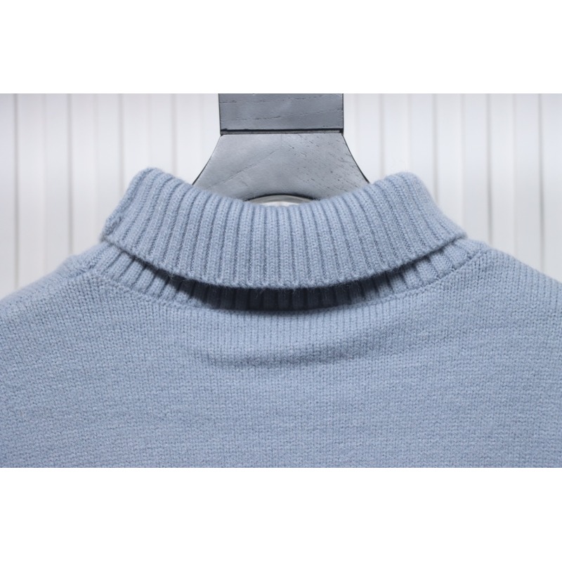 Ami 23Fw Heart Jacquard Turtleneck Sweater Grey