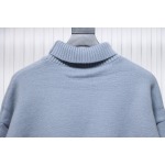 Ami 23Fw Heart Jacquard Turtleneck Sweater Grey