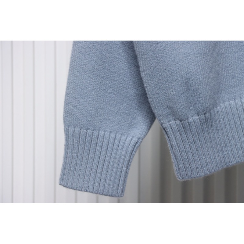 Ami 23Fw Heart Jacquard Turtleneck Sweater Grey