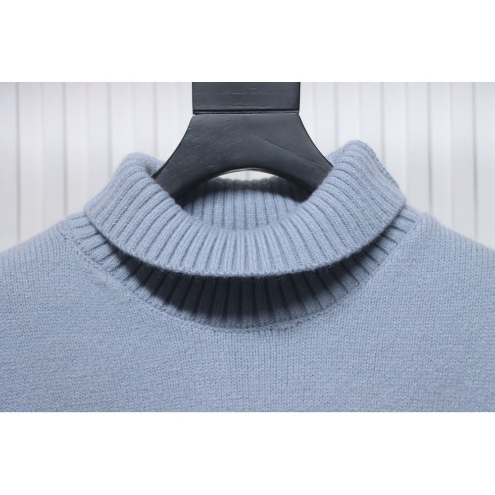 Ami 23Fw Heart Jacquard Turtleneck Sweater Grey