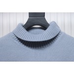 Ami 23Fw Heart Jacquard Turtleneck Sweater Grey