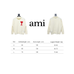 Ami 23Fw Heart Jacquard Turtleneck Sweater White Red