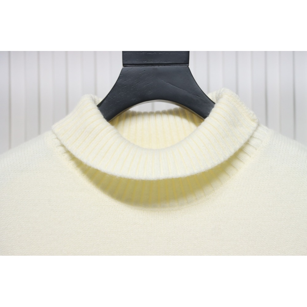 Ami 23Fw Heart Jacquard Turtleneck Sweater White Red