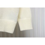 Ami 23Fw Heart Jacquard Turtleneck Sweater White Red