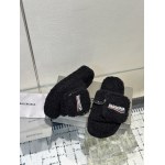 Balenciaga Women's Furry Platform Sandal in Black
