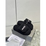 Balenciaga Women's Furry Platform Sandal in Black