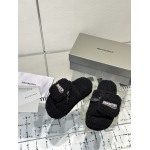 Balenciaga Women's Furry Platform Sandal in Black