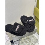 Balenciaga Women's Furry Platform Sandal in Black